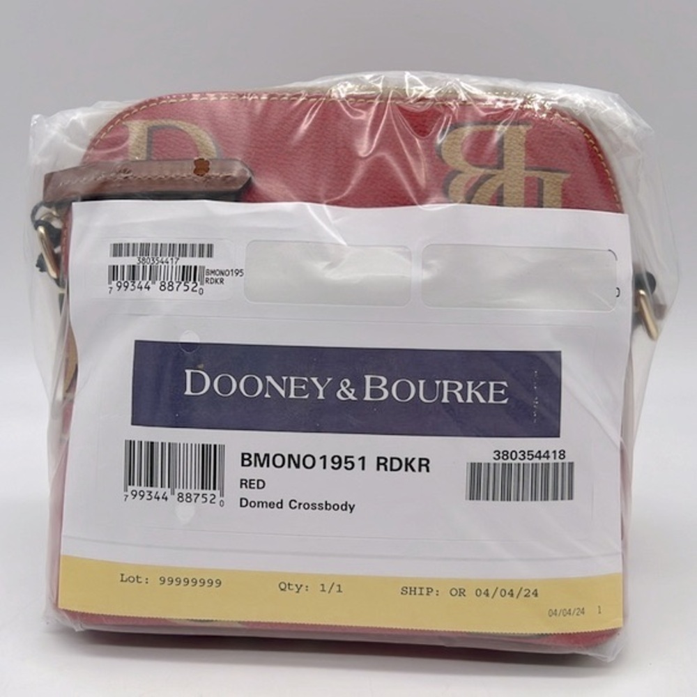 Dooney & Bourke Monogram Domed Crossbody Red - Picture 11 of 15